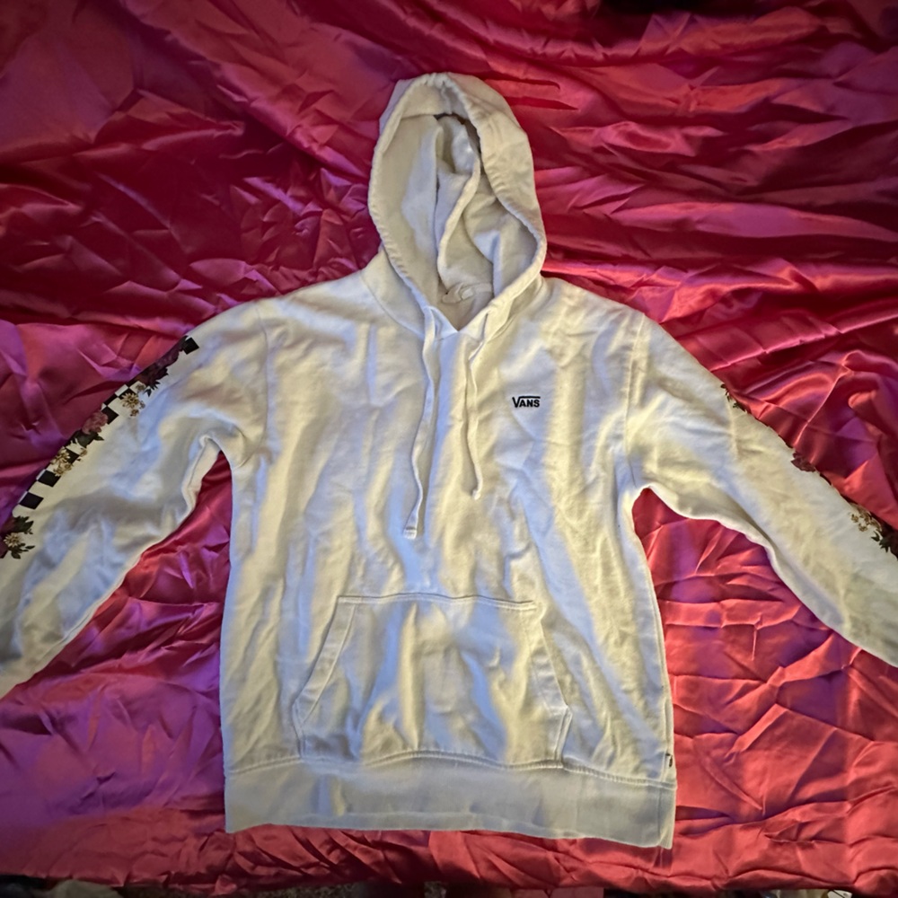 Vans White Hoodie with Logo